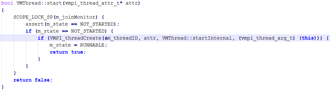 VMThread Start Method